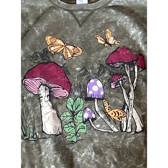 Mushroom Distressed Oversized Sweatshirt - Picture 2 of 3